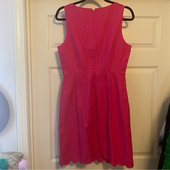 NWT J Crew scalloped basketweave pink dress - Picture 5 of 8